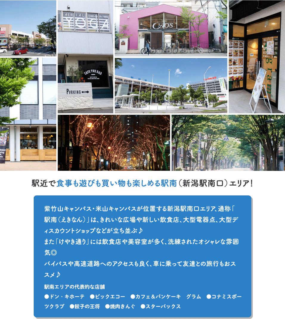 駅近で食事も遊びも買い物も楽しめる駅南(新潟駅南口エリア!)
